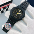 Men’s Square Black Watch – Black Dial with Steel Chain Strap