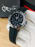 Luxury Rolex Style Men's Silver Watch – Premium Rubber Strap