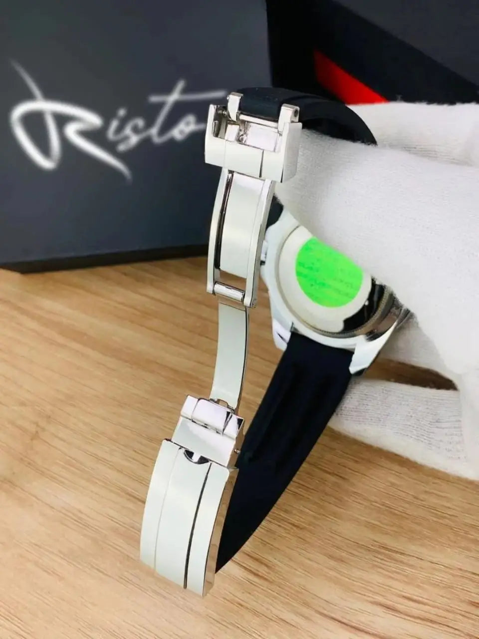 Luxury Rolex Style Men's Silver Watch – Premium Rubber Strap