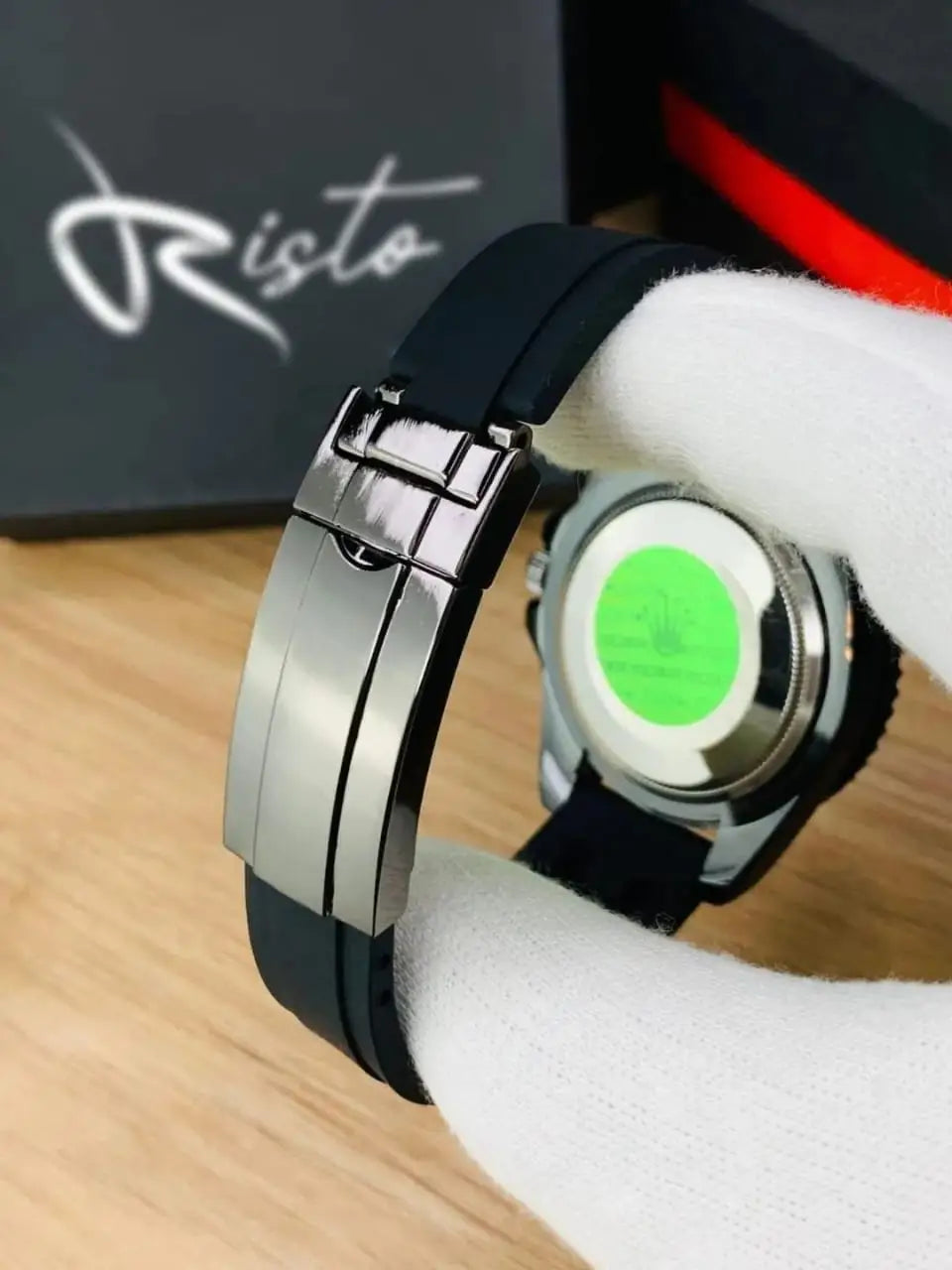 Luxury Rolex Style Men's Silver Watch – Premium Rubber Strap