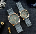 Unisex Armani Chronograph Couple Watch – Grey Carbon Fiber