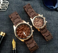 Unisex Armani Chronograph Couple Watch – Brown Carbon Fiber